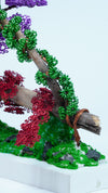 Enchanting Miniature Wire Art Tree - Purple, Green & Red Copper on Natural Wood Base | Unique Home Decor & Thoughtful Gift