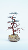 Handmade Copper Wire Bonsai Tree | Twisted Wire Sculpture | Nature-Inspired Art on Stone Base | 5-Inch Mini Tree Deco