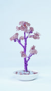Gemstone Bonsai Tree – Amethyst & Rose Quartz | Handmade Crystal Tree Decor | 5.5" | Unique Gift for Any Occasion