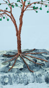 Turquoise Beaded Bonsai Tree – Copper Wire Art on Stone Base | Unique Home Décor & Thoughtful Gift