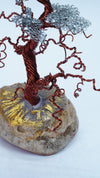 Handmade Copper Wire Bonsai Tree | Twisted Wire Sculpture | Nature-Inspired Art on Stone Base | 5-Inch Mini Tree Deco
