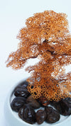 Copper Wire Bonsai Tree – Handmade Miniature Sculpture in White Ceramic Pot