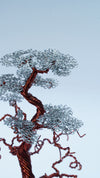 Handmade Copper Wire Bonsai Tree | Twisted Wire Sculpture | Nature-Inspired Art on Stone Base | 5-Inch Mini Tree Deco