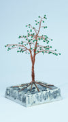 Turquoise Beaded Bonsai Tree – Copper Wire Art on Stone Base | Unique Home Décor & Thoughtful Gift