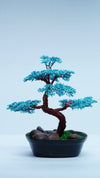 Copper Wire Bonsai Tree | Aqua Blue & Brown Mini Tree | Nature-Inspired Art