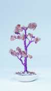 Gemstone Bonsai Tree – Amethyst & Rose Quartz | Handmade Crystal Tree Decor | 5.5" | Unique Gift for Any Occasion