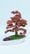 Mini Copper Wire Bonsai Tree | Handmade Zen Decor | Unique Gift | Miniature Tree Sculpture in White Ceramic Pot