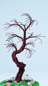 Dark Brown Copper Wire Bonsai Tree | Miniature Tree Sculpture in White Ceramic Pot | Handcrafted Nature Art | Unique Gift for Nature Lovers & Art Enthusiasts