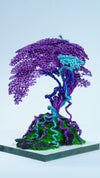 Purple Ocean Wire Bonsai Tree – Handmade Copper Wire Tree Sculpture – Han-Kengai Style Miniature Tree Art – Unique Zen Gift – Desk or Shelf Decor