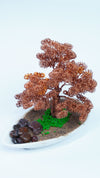 Mini Copper Wire Bonsai Tree | Handmade Zen Decor | Unique Gift | Miniature Tree Sculpture in White Ceramic Pot