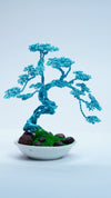 Aqua Blue Copper Wire Bonsai Tree – Handcrafted Art in Ceramic Pot
