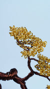 Golden Serenity – 9" Handcrafted Wire Bonsai Tree on Natural Stone