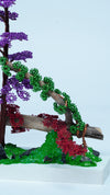 Enchanting Miniature Wire Art Tree - Purple, Green & Red Copper on Natural Wood Base | Unique Home Decor & Thoughtful Gift